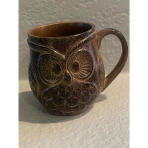 Vintage Mid-century Stoneware Holt Howard Brown Owl Mug Pottery Handmade